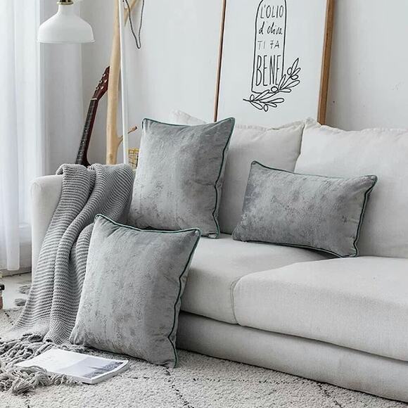 Throw Pillow Covers Set of 2 Sofa Decor Soft Velvet Cushion Cases Zipper 18x18 - Picture 10 of 11